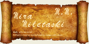 Mira Miletaški vizit kartica